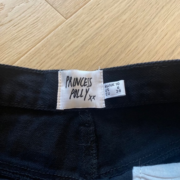 Princess Polly Black Cut Off Shorts - Picture 2 of 3